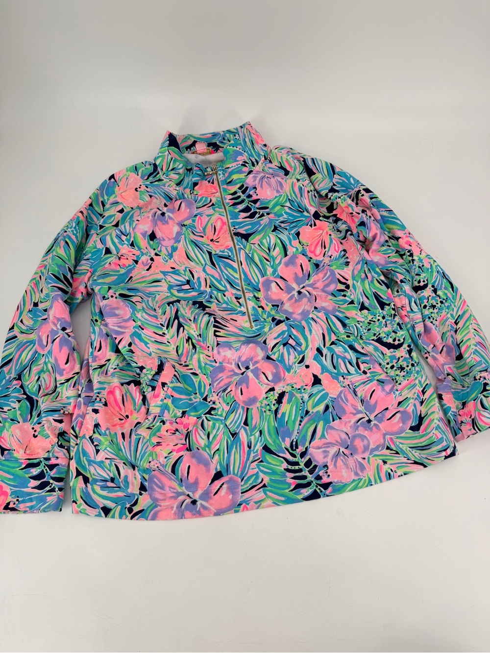 Lilly Pulitzer Skipper Floral Popover Quarter Zip Sweatshirt XXL